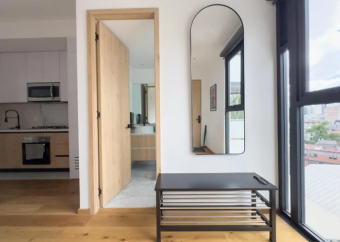 Roma-condesa · Terraza Privada + Queen · A/c Apartamento *